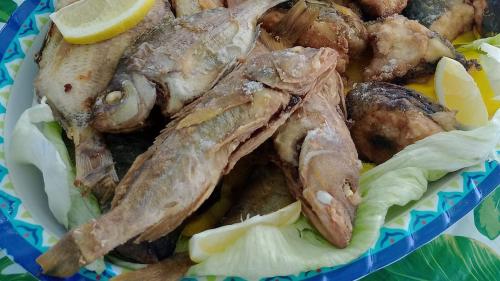 Fritto di misto con pesce pescato a bordo del tour all'Asinara