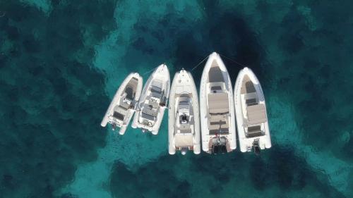 Inflatable boats in the waters of the La Maddalena Archipelago