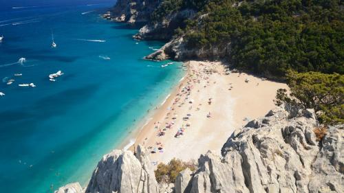 Aerial view of Cala Sisine in the Gulf of Orosei