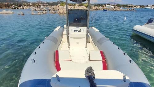 Detail of the interior of the dinghy in the dock at Porto Rotondo