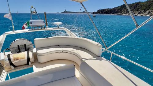 Interior lounge of the yacht in the waters of Villasimius