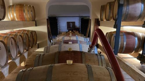 Wooden barrels from a winery in Mamoiada