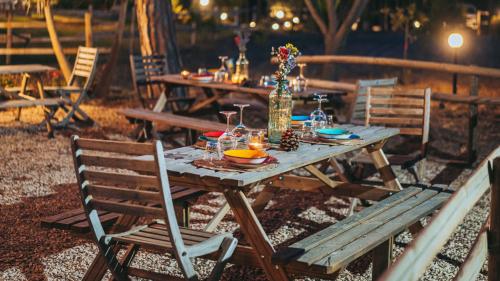 Table set for dinner at villa in Sorso