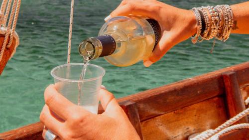 Local white wine served during the private tour to Asinara