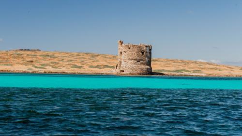 Pelosa Tower in the background seen from the boat during the excursion