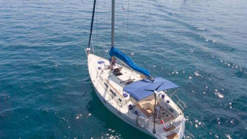 Sailing boat sailing in the waters of the La Maddalena Archipelago