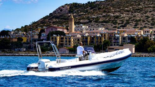 Dinghy and Cagliari in the background