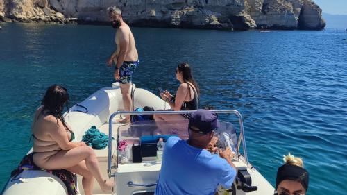 Participants aboard the raft at the Devil's Saddle