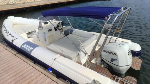 Dinghy moored at St. Elmo Marina