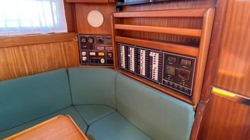 Details of the interior aboard the sailing ship in Costa Smeralda