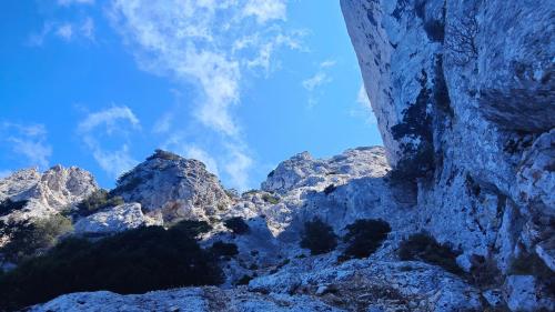 Rocks of Tavolara Island on the trekking route