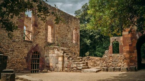 Castle ruins inside the Aymerich Park in Sarcidano