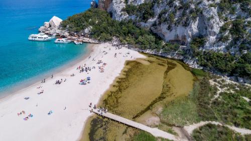 View from above of Cala Luna beach in the Gulf of Orosei