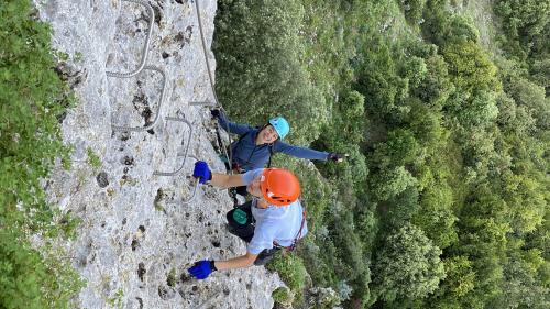 Two people doing the via Ferrata in Cargeghe